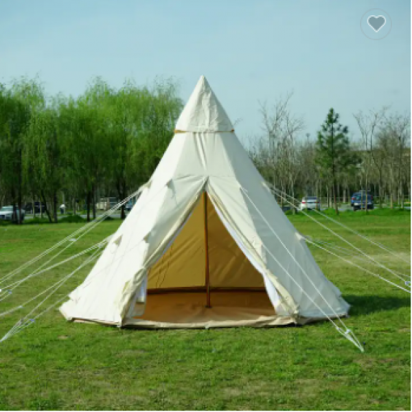 Outdoor Luxury Cotton Canvas Tipi Pyramid Tent Camping Large Family Canvas Yurts Party Tent
