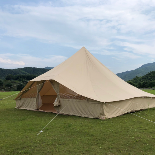 Outdoor Kodiak Canvas Tipi Tent with Awning Sun Shelter Royal Luxury Emperor Large Family Glamping Safari Teepee Bell Tent