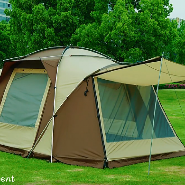 Large Family Tent Outdoor Double Layers Waterproof Camping Luxury Tent