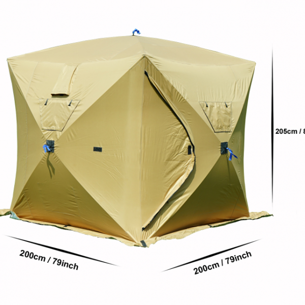 Outdoor Camping Hunting Tent with attached Bottom Winter Ice Fishing Cube Family Automatic Instant Tent