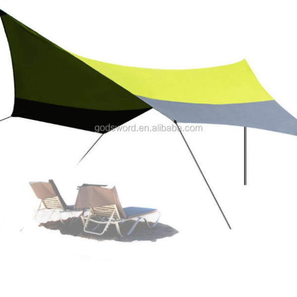 Outdoor Camping Tarp Beach Tent Shade Sun Shelter Awning Canopy Tent Waterproof UV50UPF Large Sun Shade Tent
