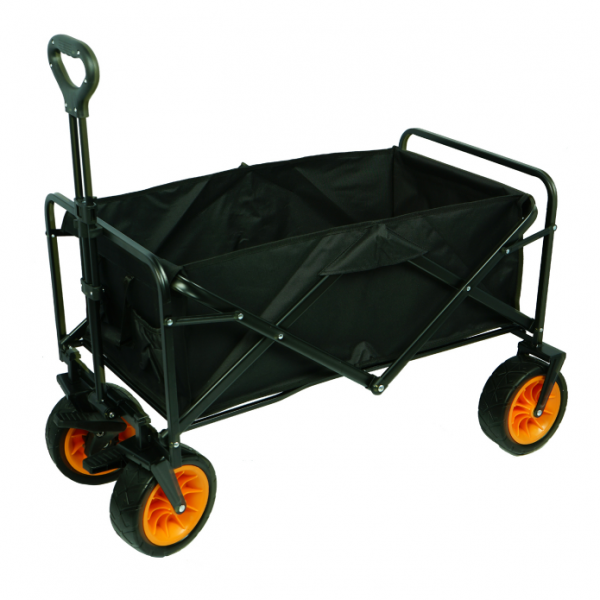 Outdoor Folding Beach Wagon Utility Collapsible Camping Trolley Cart With Big Wheels & Adjustable Handle for Beach Shopping