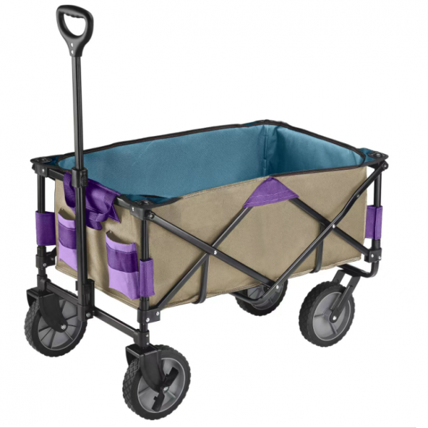 Collapsible Camping Folding Utility Wagon Cart Heavy Duty Foldable Outdoor Garden Utility Camping Cart with Removable Fabric