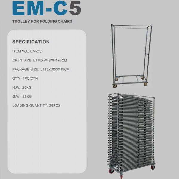 C5(110X61X48X190CM) TROLLEY FOR FOLDING CHAIRS
